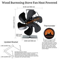 Ventilateur de circulation d'air innovant à 6 pales, durable, alimenté par la chaleur du poêle à bois, pour le chauffage domestique en hiver