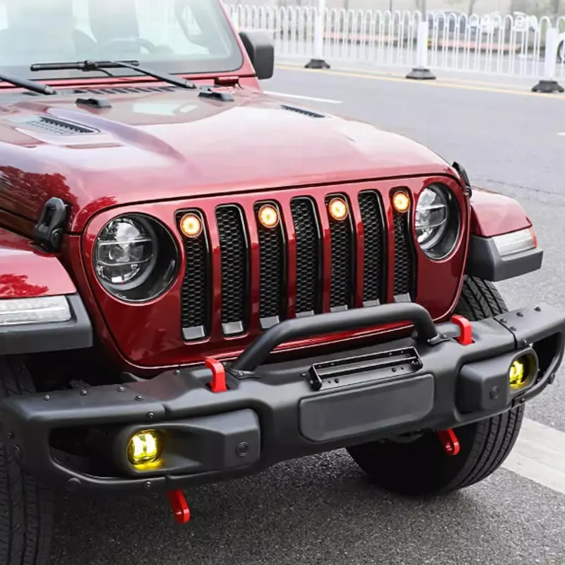 JEEP Wrangler TJ JL JKJKUカーグリル用自動車用照明システムゴールデンイエロードライビングライトフォグランプ