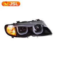 Phare Avant de Haute Qualité avec Moteur d'Assemblage et Lentille LED pour BMW E46 2001-2004, Modèles Quatre Portes (318, 320, 323, 325, 330)