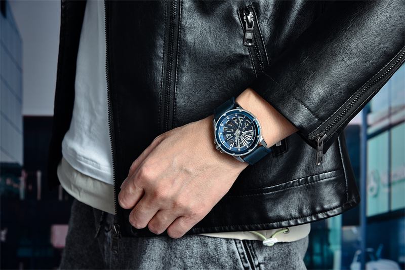 BENYAR New Skeleton Dial Waterproof Watches Business Fashion Mechanical Men's watches Casual Genuine Leather Watch relogio