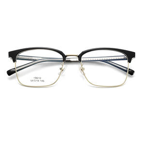 Nouvelles lunettes de vue demi-cerclées TR90 de luxe léger, rectangulaires, entièrement noires, style professionnel, unisexe adulte 19610, légères - Product Image 2