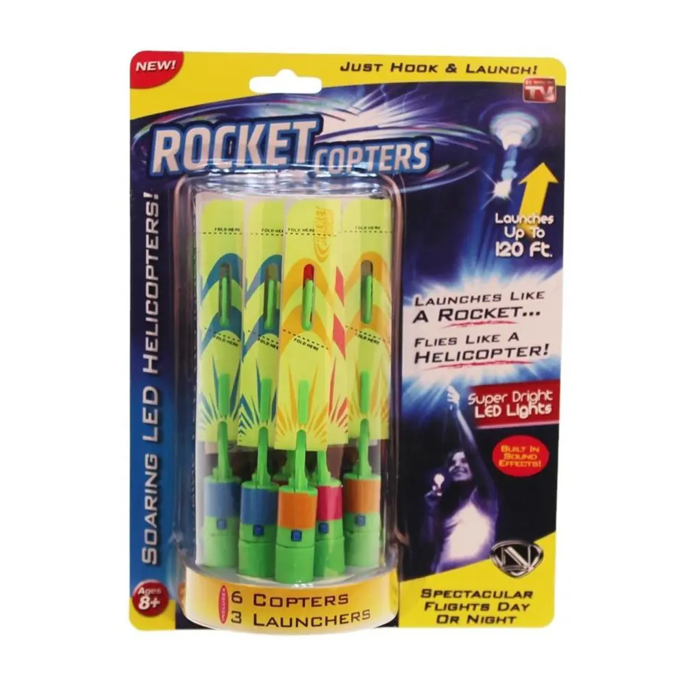 Amazon Hot Seller 2022 kids glow rocket set poppet fidget toy catapult toy push pop fidget toy slingshot