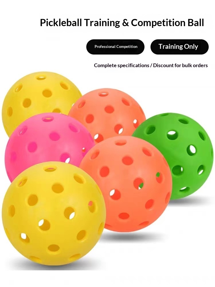 For Professional Pickleball Training Ball with 40 & 26 Holes Indoor/Outdoor Use PP Material Yellow/Orange/Green Colors