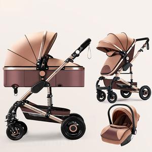 Cochecito de Bebé 3 en 1, Conjunto Multifuncional de Silla de <span class=keywords><strong>Auto</strong></span> y Cochecito, Plegable, Ideal para Viajes, con Silla de <span class=keywords><strong>Auto</strong></span> - Product Image 4
