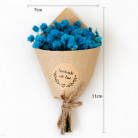 Fleur éternelle séchée de luxe Fleur naturelle Gypsophile bleue Mini bouquet 7*11cm Style moderne pour la Saint-Valentin Mariages