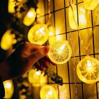 10 Led 2M Led Batterij-Aangedreven Decoratie Fruit Vorm Schijfje Citroen String Lights