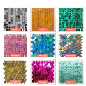 1 Glanzende Wandpanelen Pailletten Achtergrond Ronde Vierkante Pagode Diamantvorm voor Bruiloft Verjaardag Feest Evenement Foto Achtergrond Decoratie - Product Image 1
