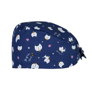 หมวกผ่าตัดผ้าฝ้ายแท้สำหรับผู้หญิง ลายผูกโบว์ ดีไซน์หัวเข็มขัดแบบใหม่ สไตล์ลำลอง สำหรับทันตกรรม ชีโม ดูแลหลังคลอด - Product Image 2