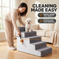 Escalier pliable pour animaux de compagnie, pour chiens et chats, 2 en 1, marches convertibles pour chien et lit pour animaux de compagnie, antidérapant, accès au canapé-lit intérieur