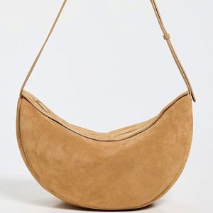 Sac bandoulière personnalisé avec logo DIY, grand sac à main pour femme, élégant et portable, en daim avec fermeture éclair - Product Image 5