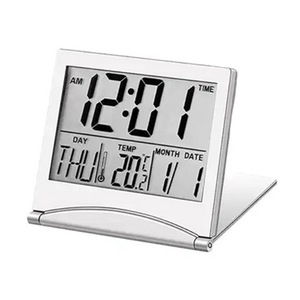 Portable Folding Desktop Electronic Clock With Large Lcd Display Alarm Thermometer Calendar For Home Office Travel - Product Image 2
