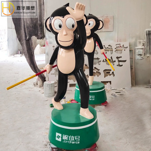Escultura de Mono de Dibujos Animados Jiahua, Figura de Fibra de Vidrio Hecha a Mano para Decoración de Centros Comerciales y Jardines de Infancia - Product Image 3