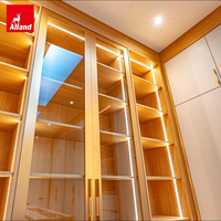 Allandgroup Armoires modernes en MDF, îlot central en bois pour bijoux, dressing sur mesure pour salle de dressing