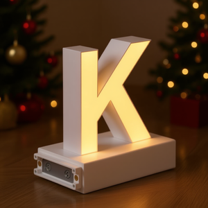 Letra LED Luminosa K 3.7 Pulgadas 3000K Blanco Cálido, Iluminación Decorativa, Funciona con Batería, Material Plástico - Product Image 2