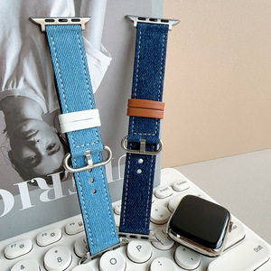 <span class=keywords><strong>Bracelet</strong></span> de montre en cuir denim style vintage pour femmes et hommes, <span class=keywords><strong>bracelet</strong></span> à dégagement rapide populaire pour <span class=keywords><strong>Apple</strong></span> <span class=keywords><strong>Watch</strong></span> 38/40/41/42/44/45/46/49mm - Product Image 5