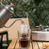 Bouilloire à col de cygne durable en métal pour l'extérieur Pot à café à cosse en acier inoxydable 304
