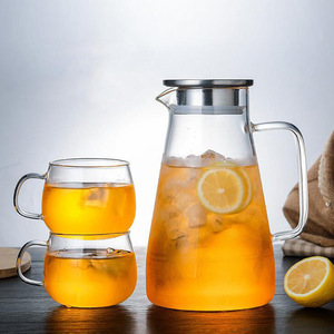 Carafe à eau en verre borosilicate haute résistance, grande capacité, résistante à la chaleur, pour boissons froides, utilisation au réfrigérateur - Product Image 3