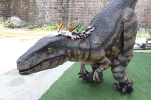 Disfraz de Dinosaurio <span class=keywords><strong>Velociraptor</strong></span> Realista Personalizado 2026, Profesional, Vívido, Azul Peludo, Interactivo para Parque de Aventuras, Adultos - Product Image 5