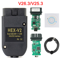 NUEVA Interfaz VCDS VCDSCAN HEX V2 Actualización 26.3 para VW, AUDI, Skoda, Seat, Herramientas de Diagnóstico Automotriz Multi-Idioma