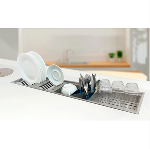 Égouttoir à couverts en acier inoxydable, support de séchage personnalisé pour couteaux et fourchettes à insérer dans l'évier, organisateur multifonctionnel pour ustensiles de cuisine - Product Image 2