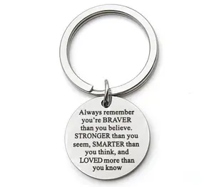 Fashion Personalized Custom Titanium Surgical 316l Stainless Steel Promotional Keychain for DIY Jewellery