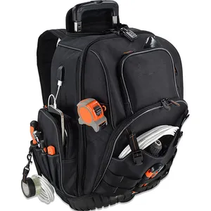 Sac à outils roulant personnalisé organisateur de roues de chariot sac à dos grand sac à outils d'électricien sac à dos avec roues