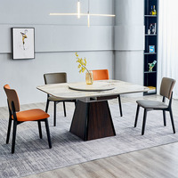 Ensemble de table à manger ronde de luxe extensible en céramique, mobilier de salon moderne et luxueux