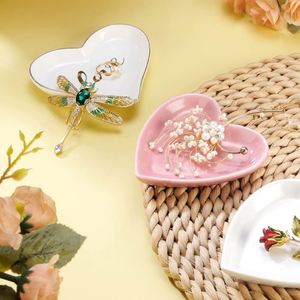 Custom Logo <b>Ceramic</b> <b>Ring</b> Dish Jewelry Tray Heart Shaped With Golden Love Personalized Fun Gift - Product Image 2