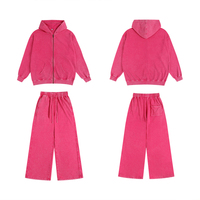 Ensembles de vêtements de rue 100% coton délavé à l'acide ensembles de vêtements de rue surdimensionnés vintage casual ensembles de sweat à capuche et de pantalons de survêtement vierges