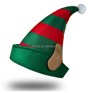 Chapeau de Noël Elfe avec Oreilles Rayé Rouge et Vert pour Clown et Décorations de Fête - Product Image 1