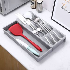 Folding Kitchen Cabinet <b>Drawer</b> Compartment Chopsticks Holder Food Grade PP Multifunction <b>Storage</b> Box - Product Image 4