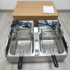 Comercial 12L Acero inoxidable Mesa eléctrica Pollo Industrial Freidora Máquina 2 tanques - Product Image 1