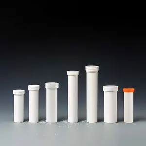 Empty Effervescent Tablet Tubes 84mm 99mm 96mm 133mm 144mm Plastic PP Calcium Vitamin C Effervescent Bottles With Desiccant Cap