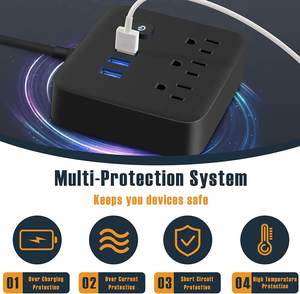 CUL listelenen güç şeridi USB 3 çıkış uzatma kurşun 3 USB portları ile güç şeridi dalgalanma koruyucusu çok fiş çıkışları - Product Image 3