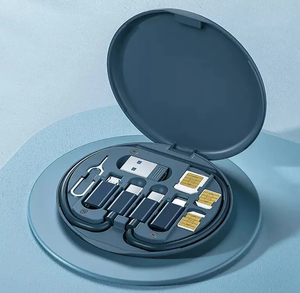 Best selling 3A fast charging usb a micro type c multi-function travel data cable multi cable 5 types with storage box