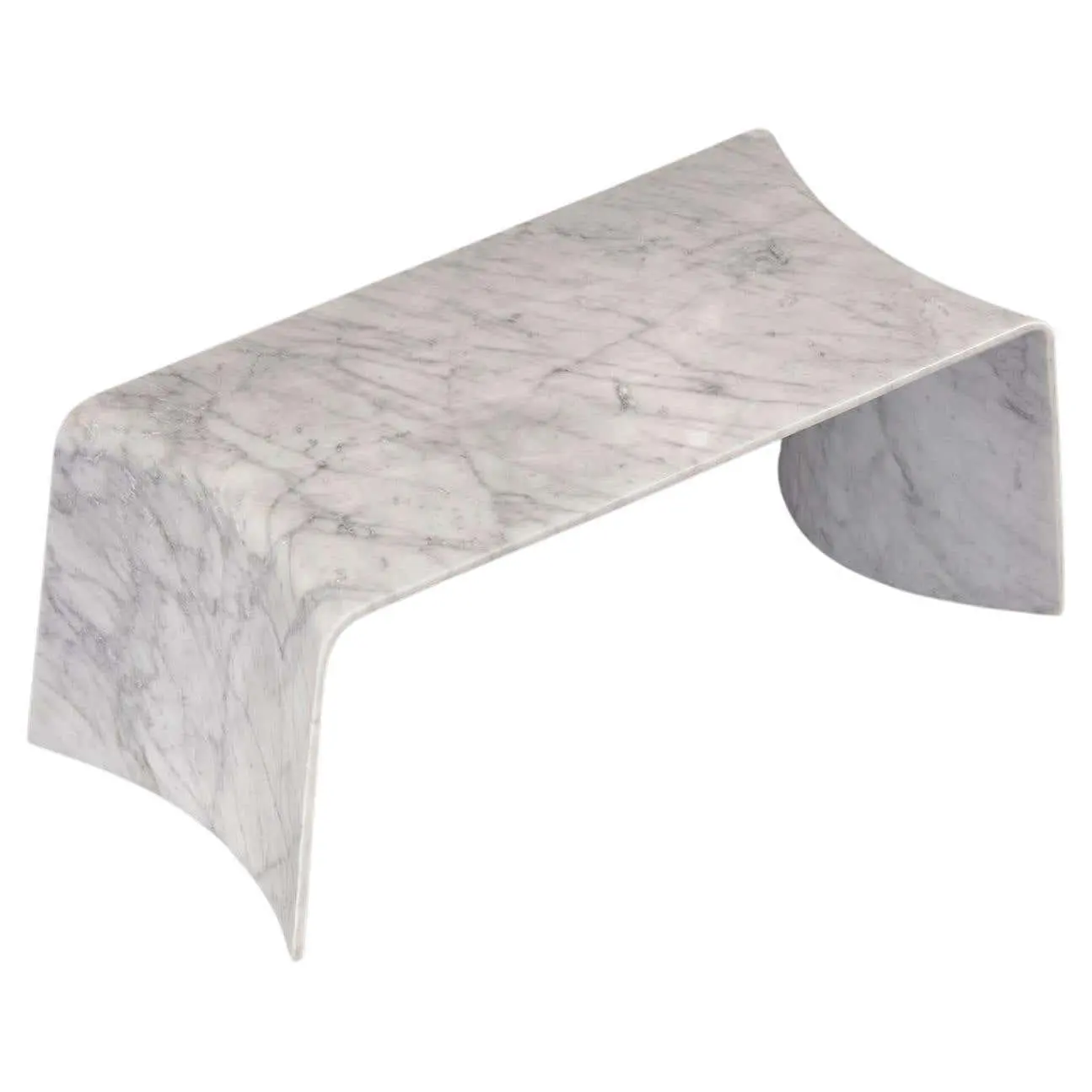 Art Deco Modern Marble Small Coffee Tables For Living Room Modern Folio Rectangle Table in Carrara Marble