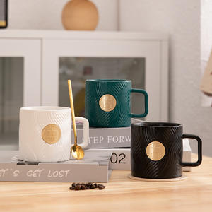 Taza <span class=keywords><strong>de</strong></span> café <span class=keywords><strong>de</strong></span> cerámica con logotipo personalizable con sello <span class=keywords><strong>de</strong></span> cobre a rayas Taza para beber - Product Image 5