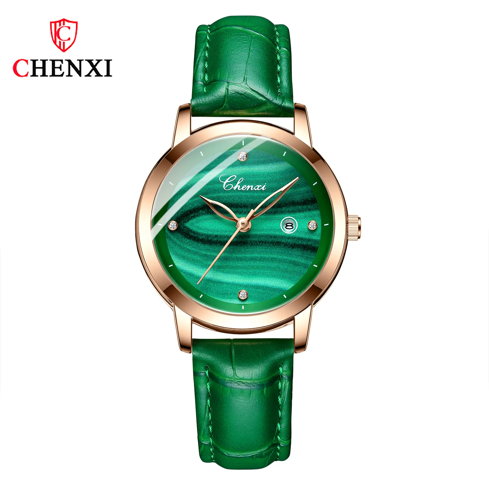 CHENXI 303 Nova Cor Verde Relógio De Alta Qualidade Da China Relógios De Quartzo Japão Movimento À Água Resistente Senhora Assista