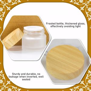 Frascos de Vidrio Ecológicos de Lujo con Tapa de Bambú, Envases de Alta Gama para Lociones, Cremas para Ojos y Rostro, Capacidad Personalizable, Cosméticos - Product Image 5