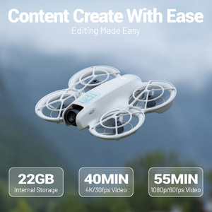 Drone caméra D JI Neo 135g, vidéo ultra-stabilisée 4K, photographie aérienne à distance 7KM, vlogging, convivial pour les débutants, camping - Product Image 4