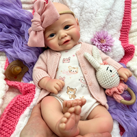 Poupée Reborn en Silicone Vivienne de 17 pouces, bouche ouverte, sucette utilisable, toucher réaliste, anatomie correcte, poupées éducatives
