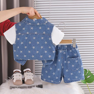 Ensemble de Vêtements d'Été pour Garçons 2026 Nouveau Style Western <span class=keywords><strong>Gilet</strong></span> en Jean Coton Tendance et Short à Manches Courtes pour Petits Enfants - Product Image 4