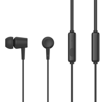 Earbud headphone berkabel kualitas tinggi, earbud kabel 3.5mm dengan mikrofon
