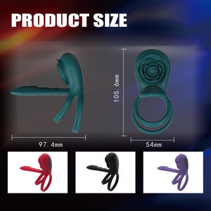 Doppio motore coppia risonatore ispessimento vibratore grande pene martellante clitoride telecomando rosa blocco dello sperma anello per coppie - Product Image 6