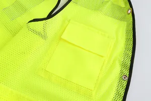 Customized Public Yellow Black Reflective Mesh 100% Polyester Policeman Vest Security Safety High Visibility Reflective Vest