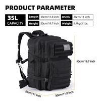 Mochila Táctica Nacional de 25-35L con Compartimentos Amplios, Material de Nailon Impermeable, Multifuncional para Senderismo, Caza y Actividades al Aire Libre