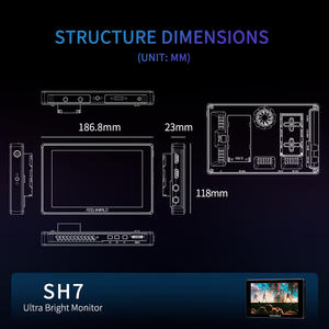 FEELWORLD SH7 Hmi Resolución Capacitiva Muti-touch Customtft Spi Display Monitor Full Hd de 7 pulgadas con Monitor de cámara SDI HDMI - Product Image 6