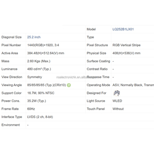 Module LCD pour systèmes d'infodivertissement automobile LQ252B1LX01 - Product Image 5