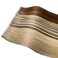 Extensions de cheveux naturels de qualité supérieure à bandes adhésives, 100 % cheveux humains, sans nœuds, cuticules intactes, extensions de cheveux tressés décolorés