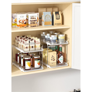 Hot Sale Stackable Pull Out Pantry Cabinet Organizers <strong>Storage</strong> 2 Tier <strong>Bathroom</strong> <strong>Under</strong> <strong>Sink</strong> Organizer with Movable Dividers - Product Image 4
